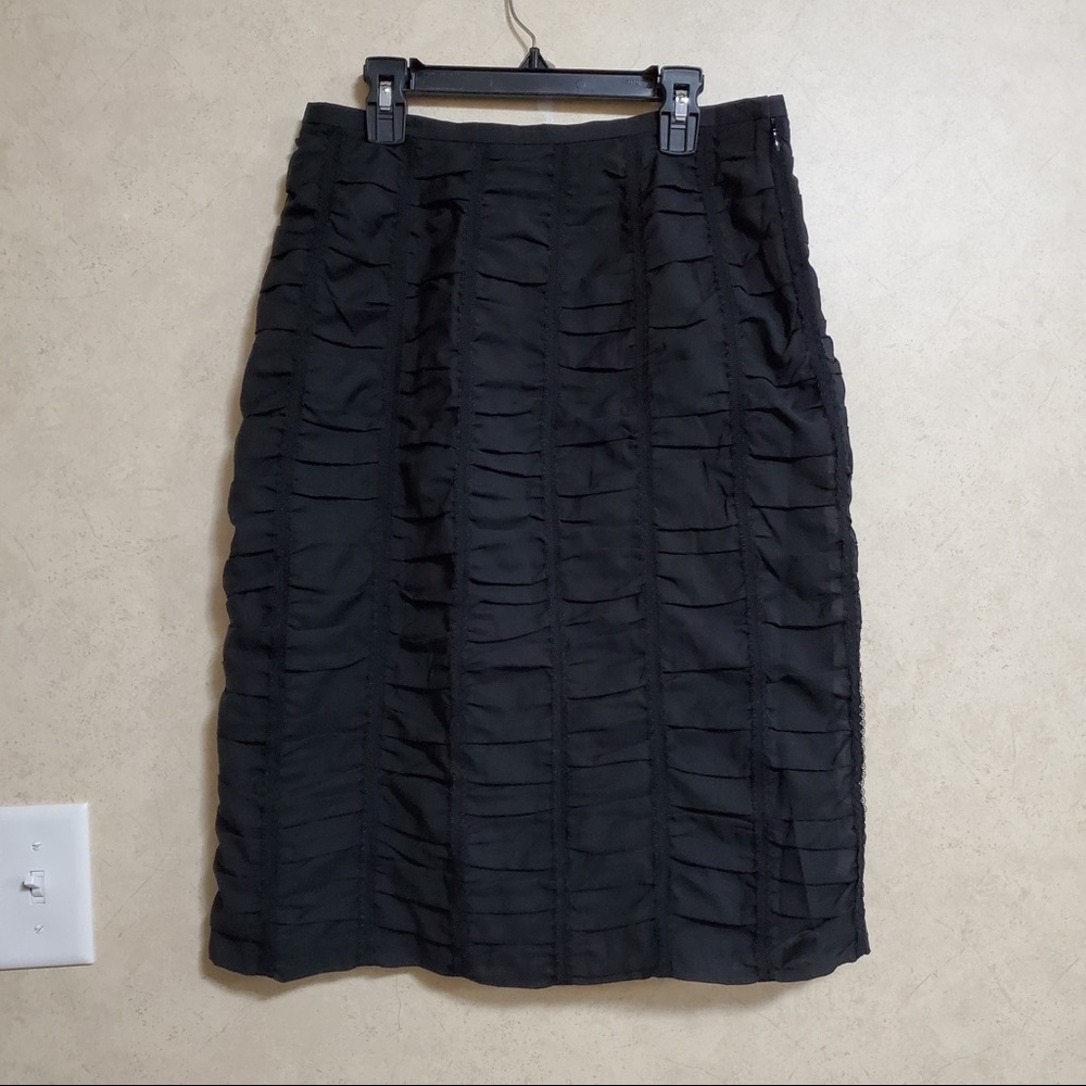 Tibi mid-calf length Black Ruched Skirt